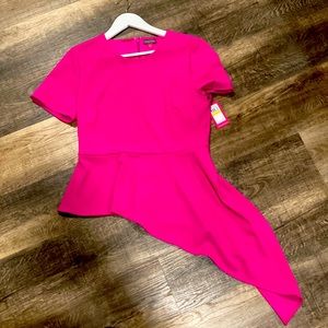 NWT Vince Camaro dressy pink asymmetrical top.